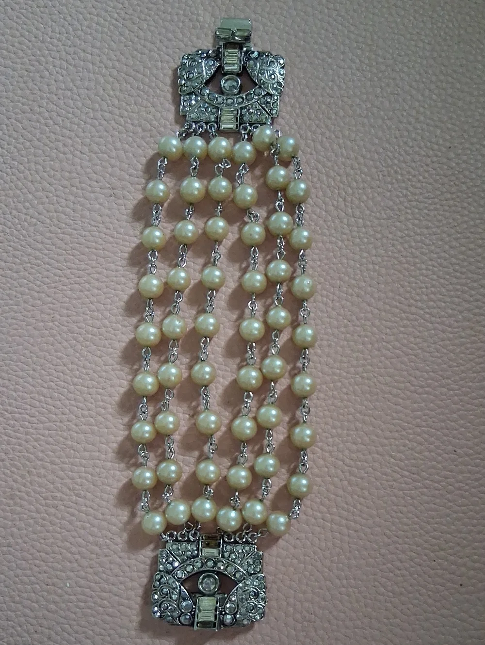 Pearl Multi-Strand Silver-Tone Bracelet